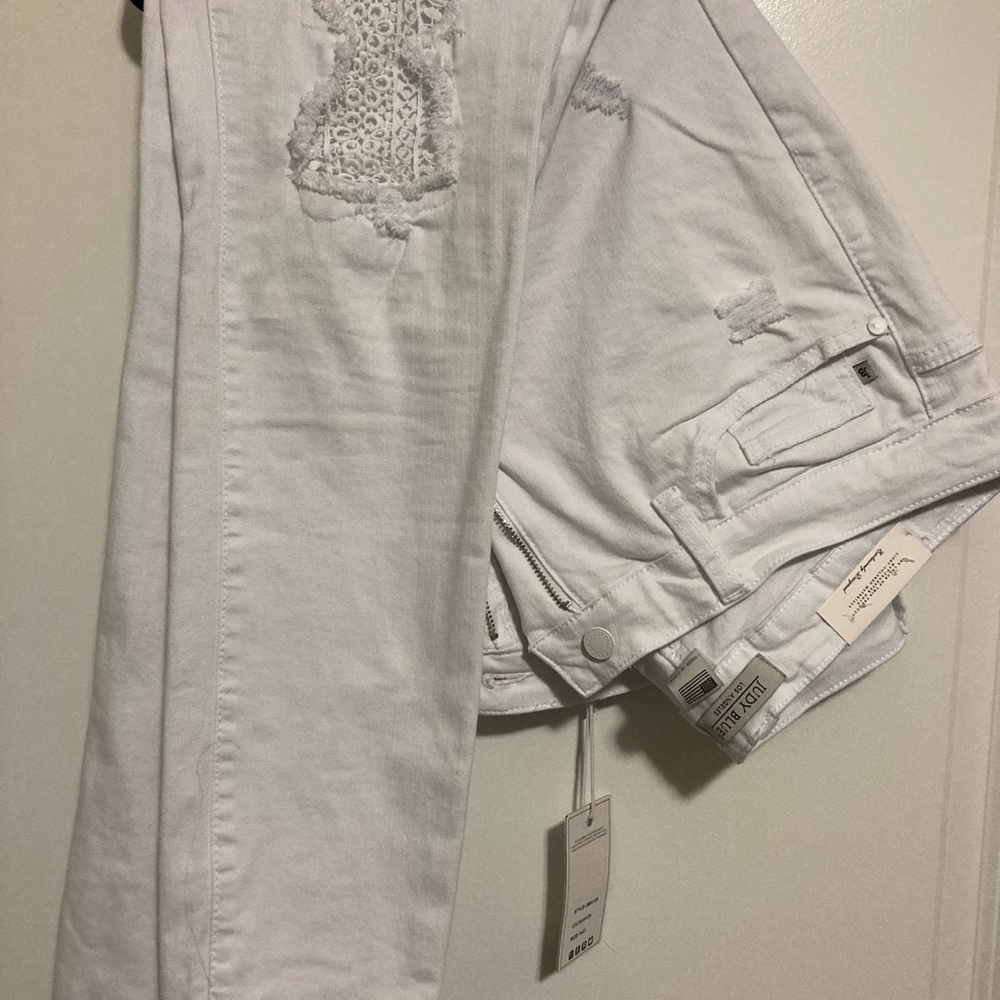 NWT Judy Blue white lace patch jeans size 13